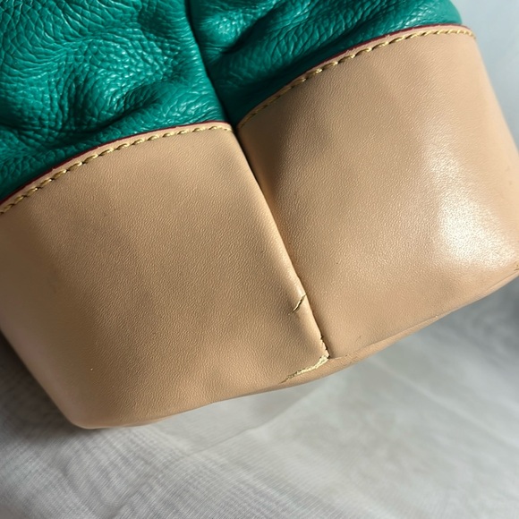 Tignanello Teal & Tan Leather Shoulder Bag - Picture 8 of 11